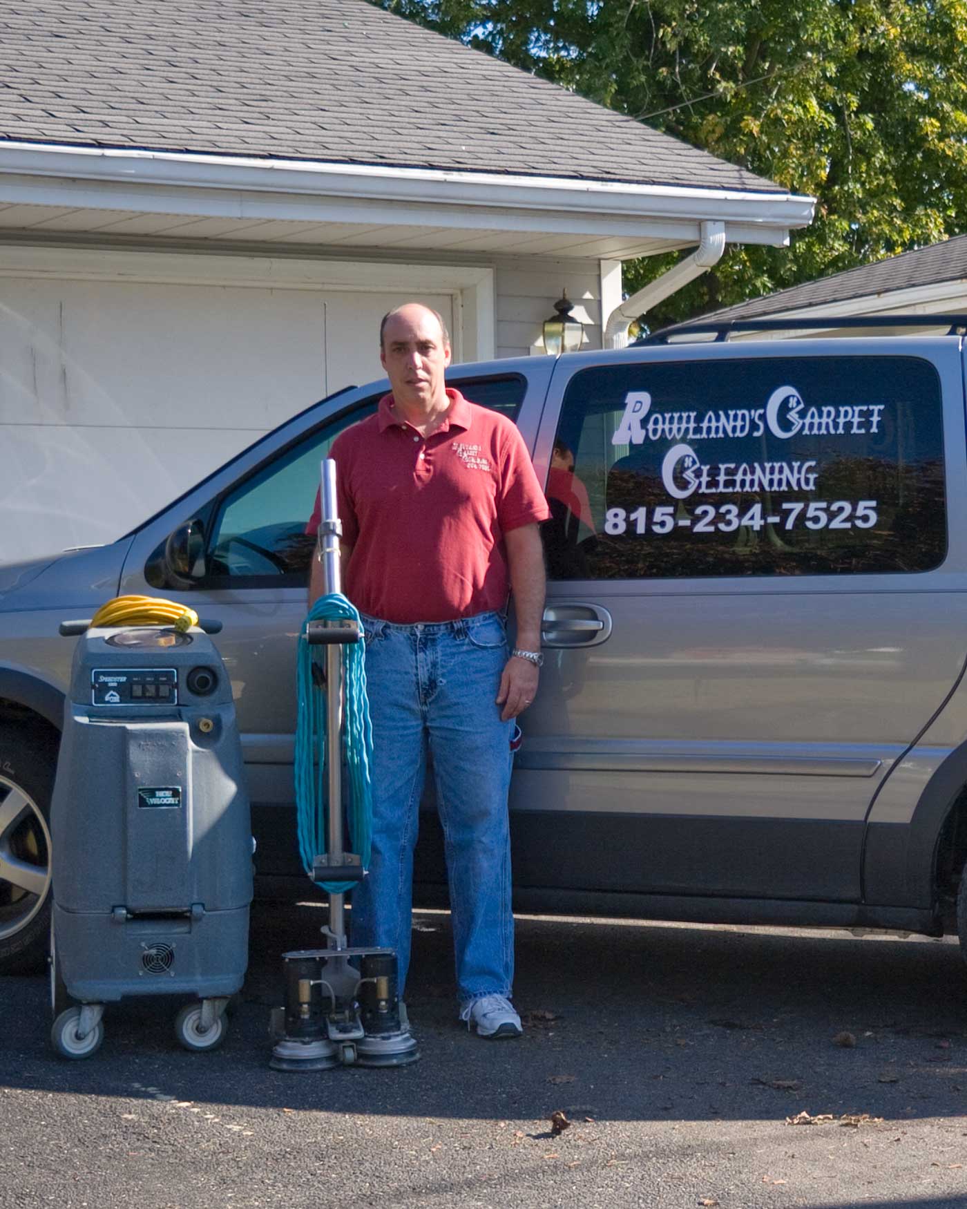 Jim Rowland, owner and operator of Rowland's Carpet Cleaning in Byron, IL