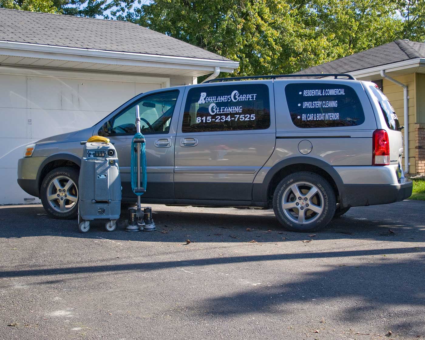 Rowland's Carpet Cleaning service van serving Byron, IL and the Rockford area